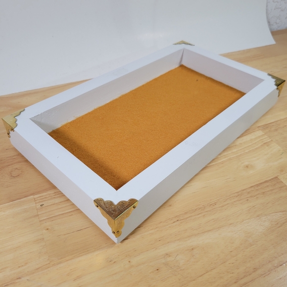 Gamming Dice Tray Real Wood Table Top Games white and gold - Picture 1 of 8